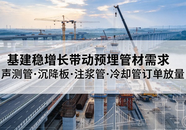 集宁基建稳增长带动预埋监测管材需求，声测管、沉降板、注浆管订单持续放量